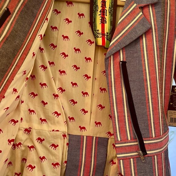 Gwen Stefani L.A.M.B Stretch Canvas Tie Front Blazer Y2K - Picture 9 of 10